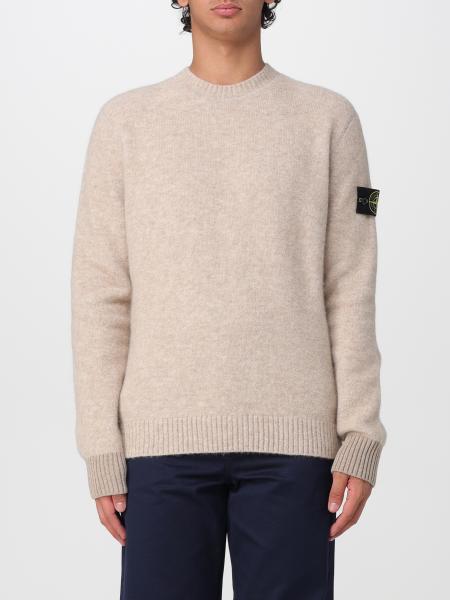 Pull à col rond Stone Island en mélange d'alpaga avec patch logo Compass sur la manche