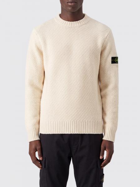 Stone Island Virgin Wool Blend Crewneck Sweater with Compass Logo Patch