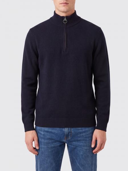 Barbour 100% Wool Half-Zip High Neck Jumper with Applied Patches