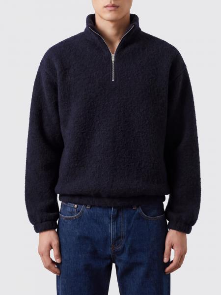 Jil Sander High Neck Wool Blend Jumper with Half-Zip Closure