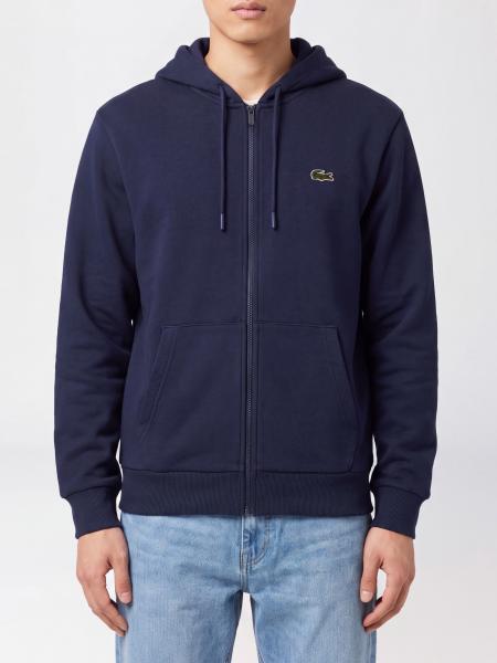 LACOSTE 棉混纺贴花徽标拉链连帽衫