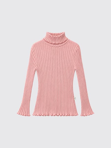 IL GUFO 女童修身罗纹弹力棉高领毛衣