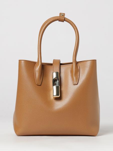 Goccia Furla Small Grained Leather Handbag with Removable Crossbody Strap