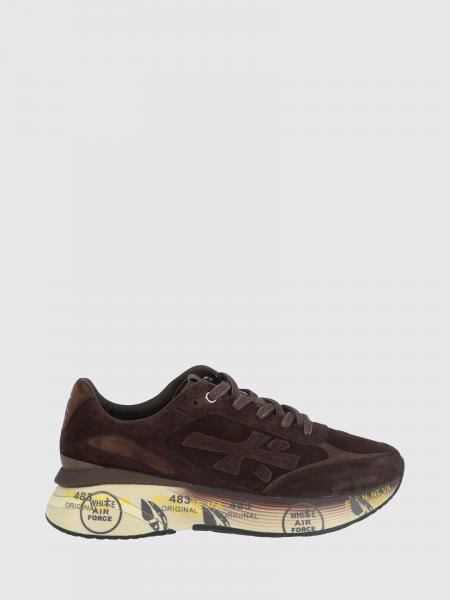 Moerun Premiata Suede Calfskin Leather Trainers with Applied Logo