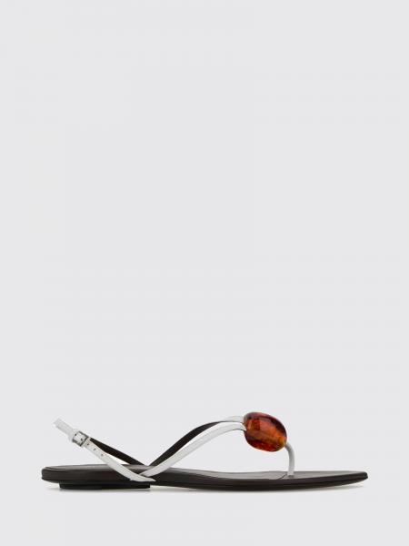 Alaïa Leather Thong Sandals with Applied Stones and Low Heel