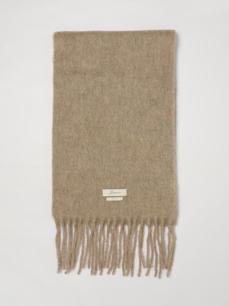 Jacquemus Schal aus Alpaka- und Mohair-Wollmischung mit Fransen und Logo