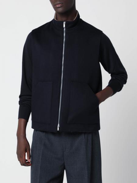 Lardini 하이넥 니트 울 조끼 (집업 클로저)