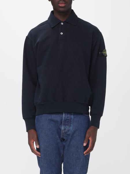 Polo de manga larga Stone Island de algodón con logo Compass y corte relajado