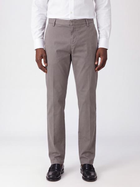 Slim Fit Cuffed Stretch Cotton Chino Trousers Dondup