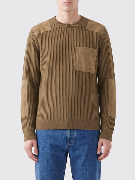 A.P.C. 初剪羊毛圆领毛衣，饰有贴片和罗纹饰边