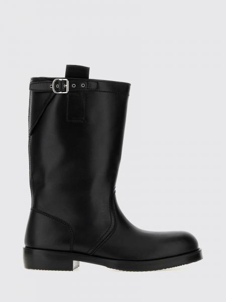 Dries Van Noten Smooth Leather Biker Boots with Double Pull-Tabs