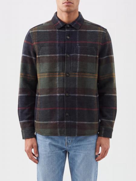 Barbour Woodlane Tartan Wool Blend Shirt Jacket with Patch Pockets