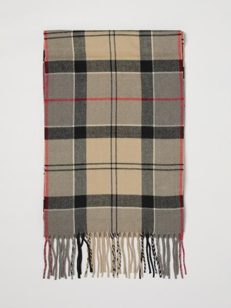Barbour Tartan Pattern Acrylic Scarf with Fringed Edges
