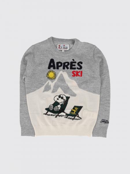 MC2 Saint Barth Boy's Cashmere and Wool Blend Crewneck Jumper with Graphic Print