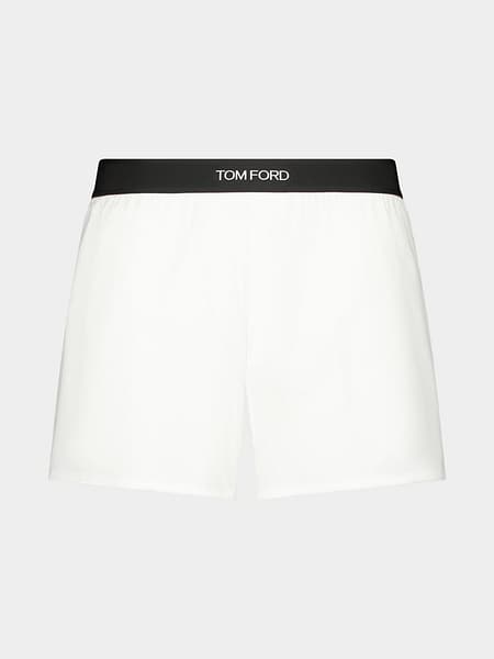 Tom Ford Stretch Cotton Boxer Briefs with Logo Waistband