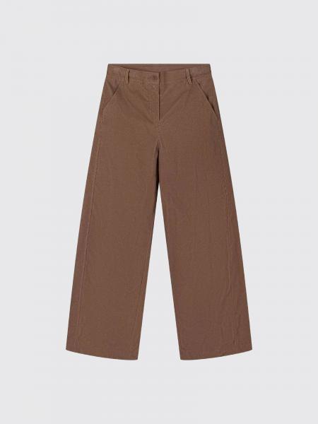 Moncler Boy's Brown Cotton Wide-Leg Trousers with Belt Loops