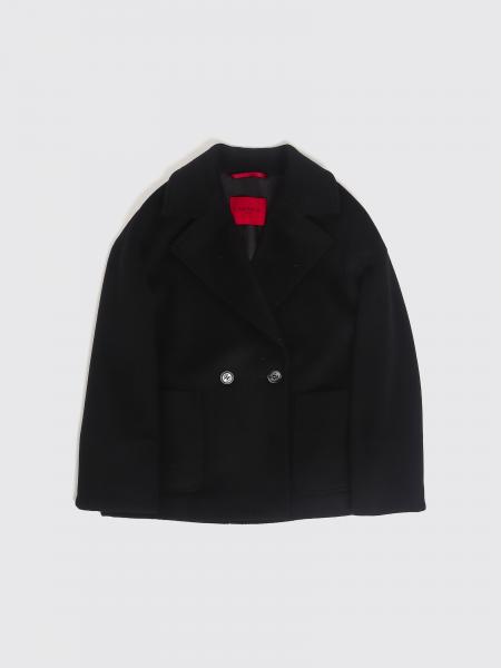 Boy's Double-Breasted MAX&CO. KID Coat in Pure Wool with Lapels