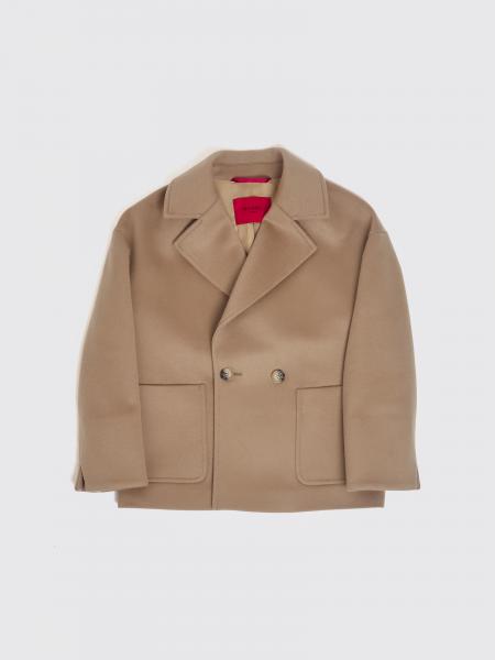 Boy's Double-Breasted MAX&CO. KID Coat in Pure Wool with Lapels