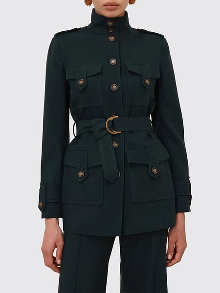 Zimmermann Wool Utility Jacket with Epaulettes and Adjustable Belt