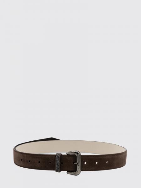 Brunello Cucinelli Suede Calfskin Belt with Monili Detail