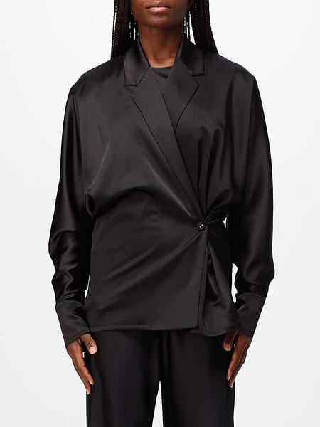 Chemise portefeuille Meimeij en satin avec épaules tombantes