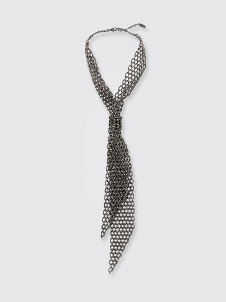 925 Silver Necklace Brunello Cucinelli with Trigger Clasp and Engraved Logo