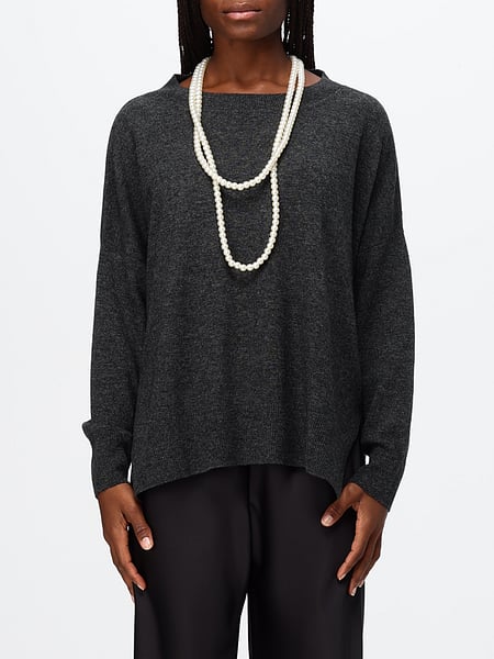 MEIMEIJ Jewelled-Embellished Wool-Blend Jumper with Asymmetrical Hem