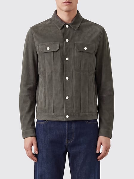 Surchemise Brunello Cucinelli en cuir suédé avec poches plaquées