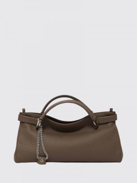 Virgo Grained Leather Handbag Orciani with Double Handle and Logo Charm