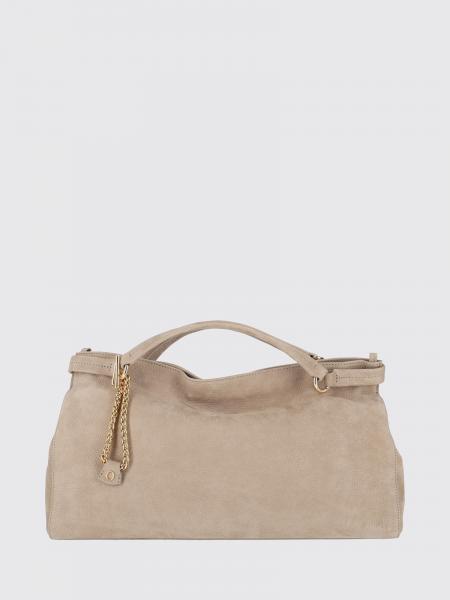 Sac à main Virgo Orciani en cuir nubuck avec double anse et breloque logo