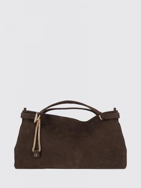 Sac à main Virgo Orciani en cuir nubuck avec double anse et breloque logo