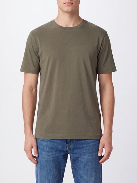 Basic Short-Sleeved Crewneck T-Shirt Boss in Cotton