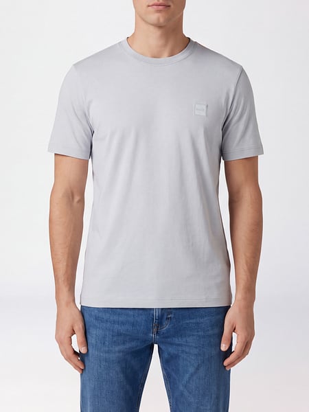BOSS Crew-Neck Cotton T-Shirt with Tone-on-Tone Logo