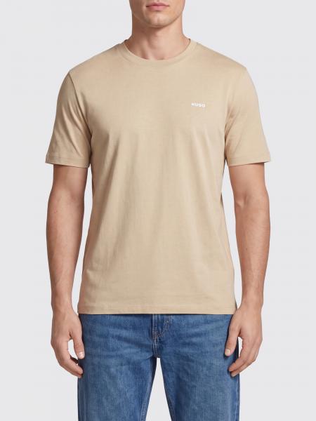 HUGO Crew-Neck Cotton T-Shirt with Contrast Logo