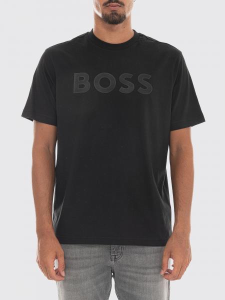 T-shirt girocollo BOSS in cotone con logo tono su tono