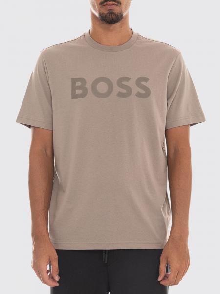 T-shirt girocollo BOSS in cotone con logo tono su tono