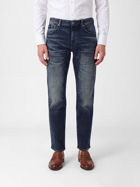Boss Straight Fit Mid-Rise 5-Pocket Denim Jeans