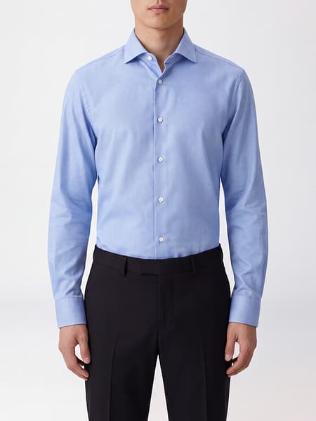Slim-Fit Hemd von BOSS aus Baumwollpopeline mit Haifischkragen