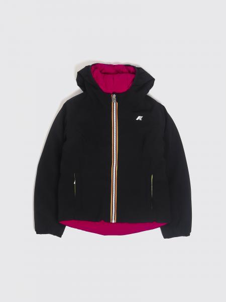 K-Way Kids' Lily Short Reversible Hooded Jacket with Monogram Logo
