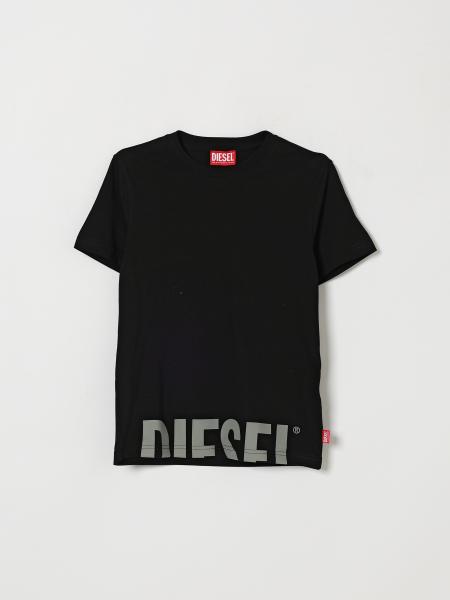 Diesel Boys' Short-Sleeve Cotton T-Shirt with Contrast Logo
