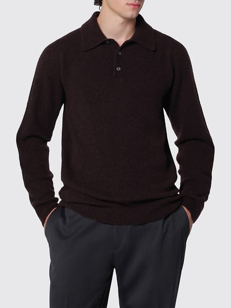 Roberto Collina Long-Sleeved Cashmere and Silk Knit Polo Shirt