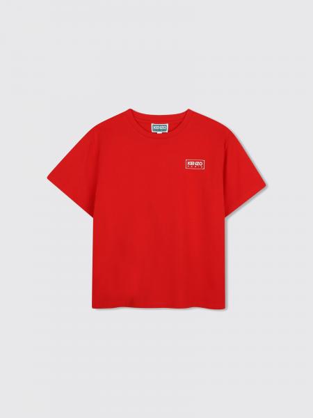 Kenzo Kids 男童胸前印花徽标纯棉T恤
