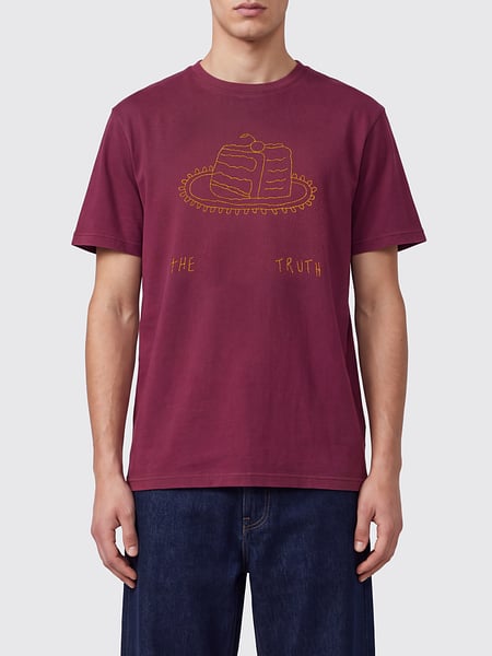 Baumwoll-T-Shirt von Baziszt mit kontrastierendem Grafikprint auf der Vorderseite