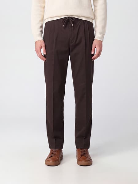 Slim-Fit-Hose aus Baumwolle von Brunello Cucinelli mit Bundfalten und Kordelzug