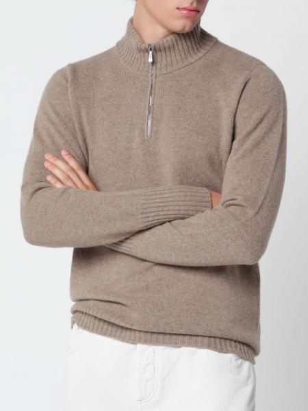 Drumohr Half-Zip Long-Sleeved Wool Blend Turtleneck Jumper