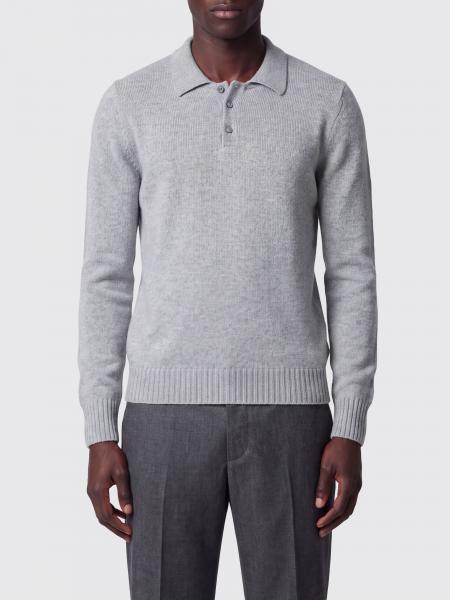Drumohr Long-Sleeved Pure Cashmere Polo with Three-Button Placket