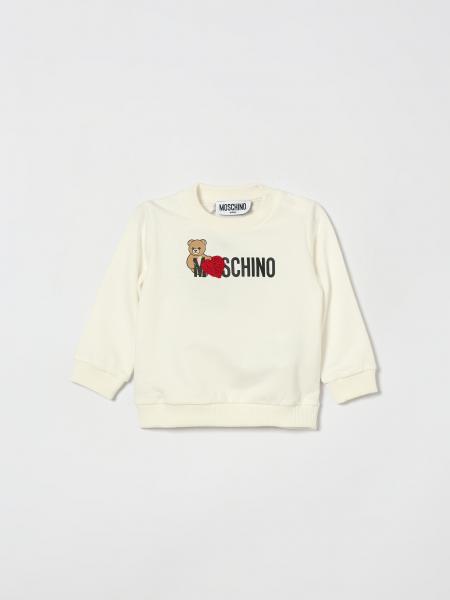 Felpa Moschino da bambino in cotone con stampa Teddy Bear e bottoni sulla spalla