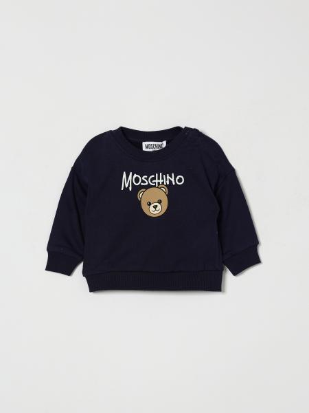 Felpa Moschino da bambino in cotone con stampa Teddy Bear e bottoni sulla spalla