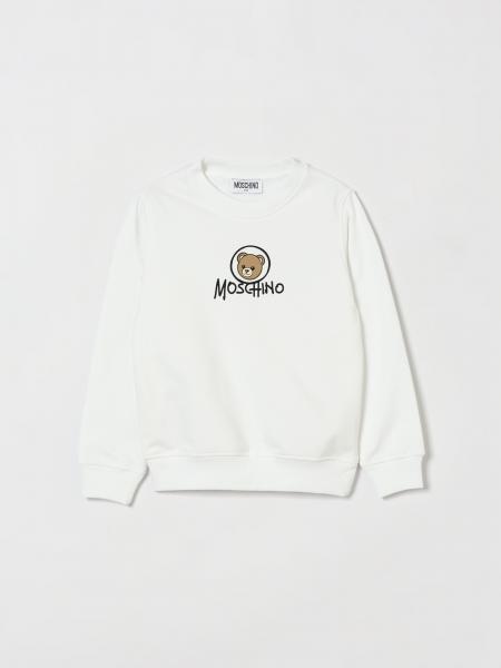 Felpa girocollo Moschino da bambino in cotone con stampa Teddy Bear