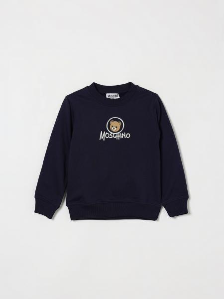 Felpa girocollo Moschino da bambino in cotone con stampa Teddy Bear